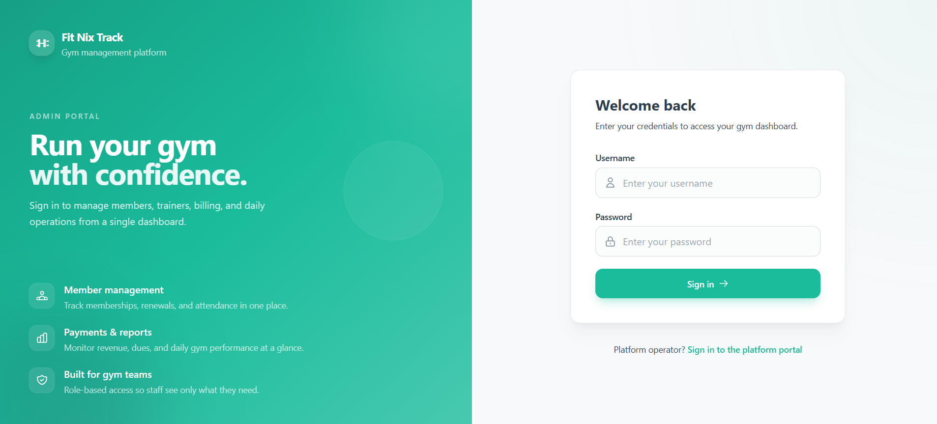 Login screenshot